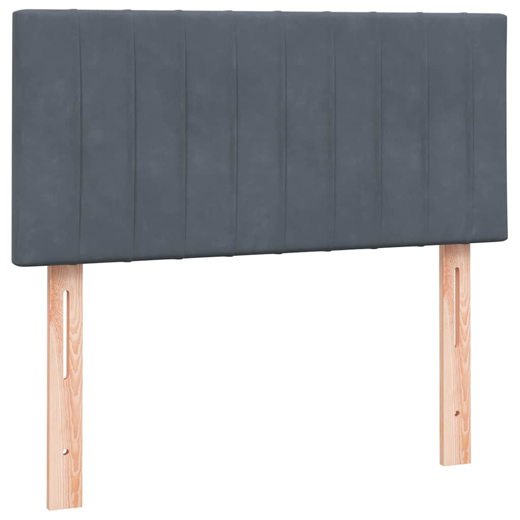 Boxspring met matras fluweel donkergrijs 100x220 cm – afbeelding 7