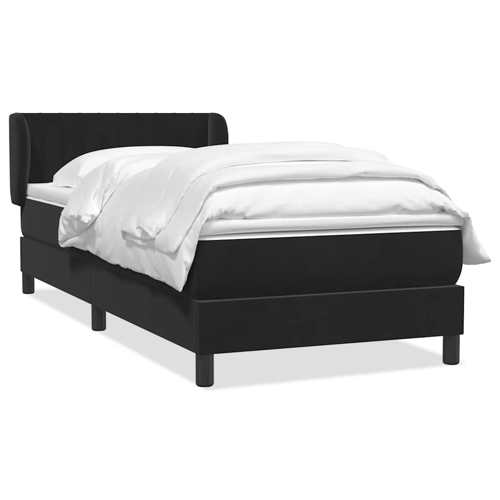Boxspring met matras fluweel zwart 100x220 cm – afbeelding 2