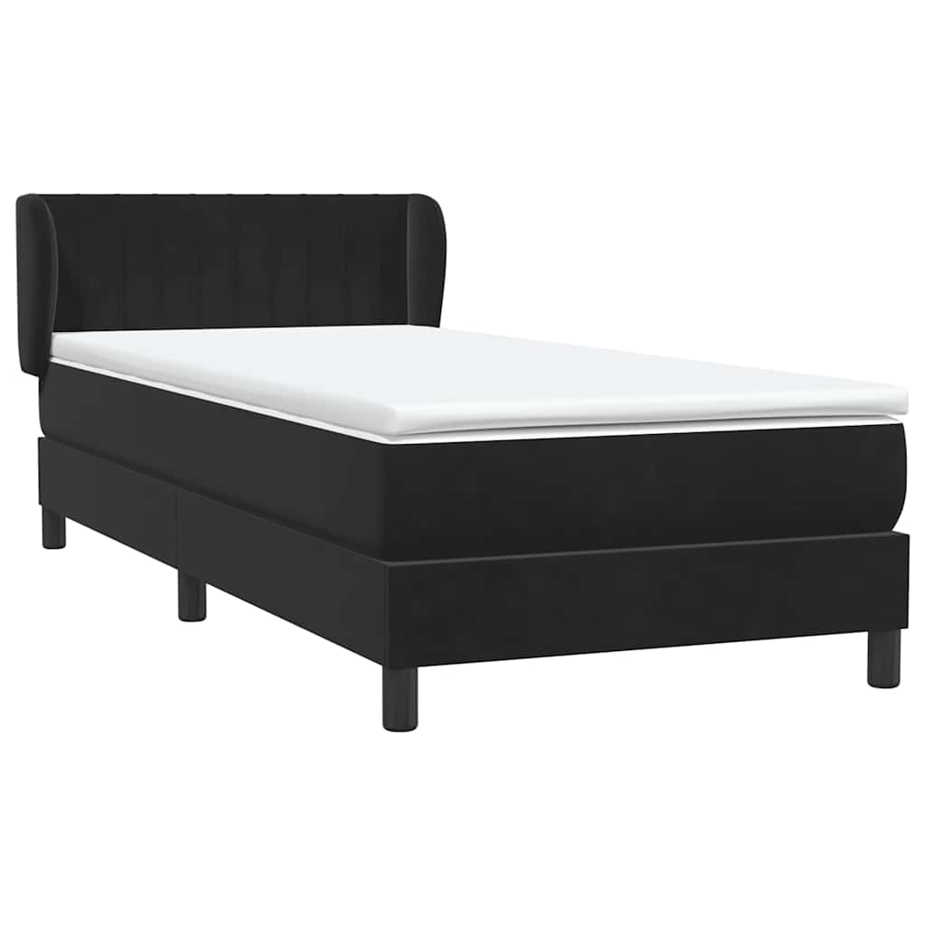 Boxspring met matras fluweel zwart 100x220 cm – afbeelding 4