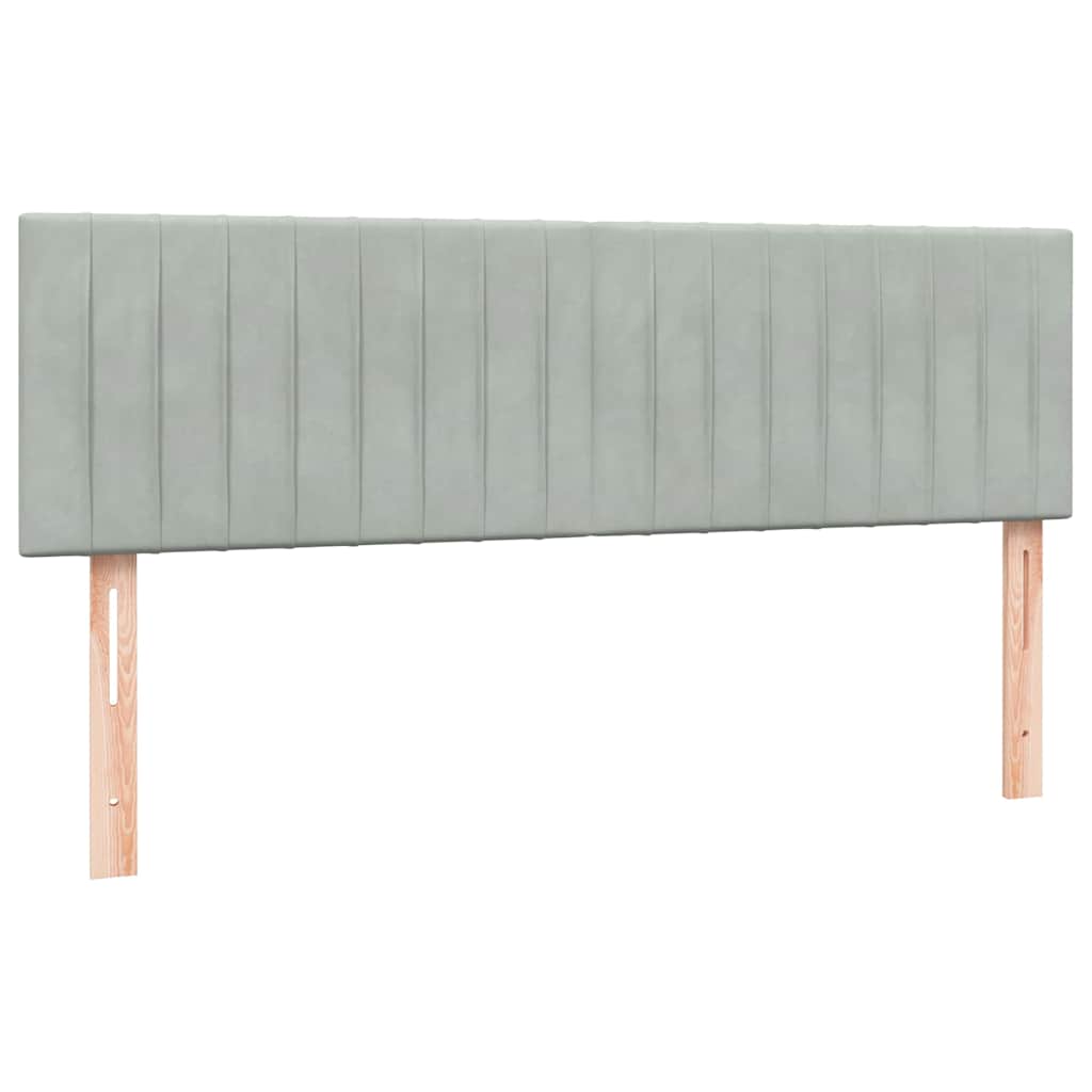 Boxspring met matras fluweel lichtgrijs 140x220 cm – afbeelding 7