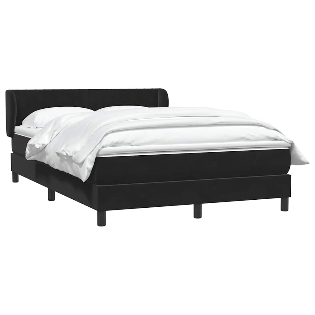 Boxspring met matras fluweel zwart 140x220 cm – afbeelding 3