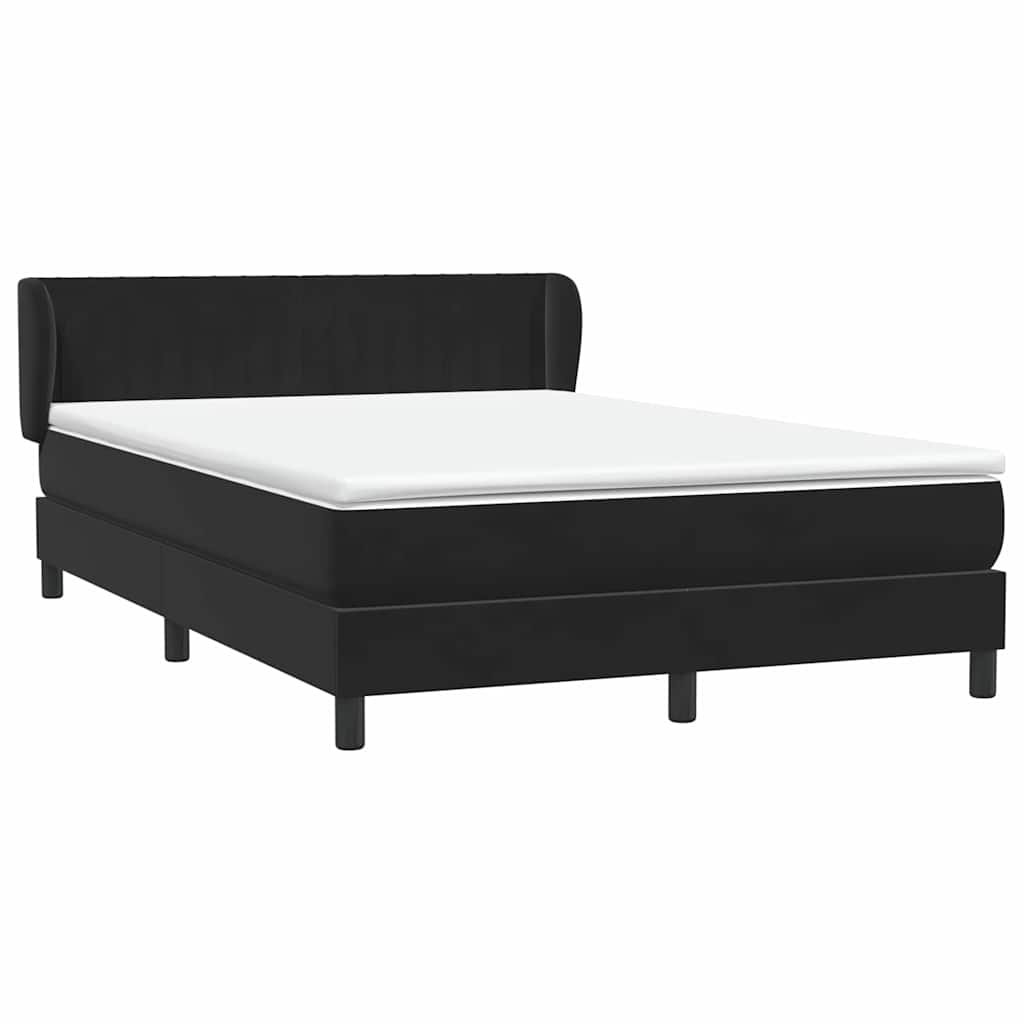 Boxspring met matras fluweel zwart 140x220 cm – afbeelding 4