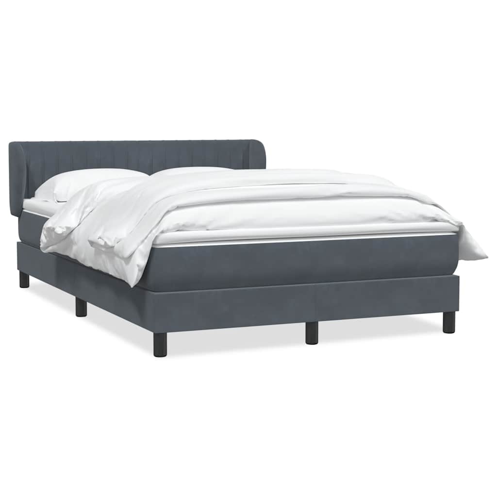 Boxspring met matras fluweel donkergrijs 160x220 cm – afbeelding 2