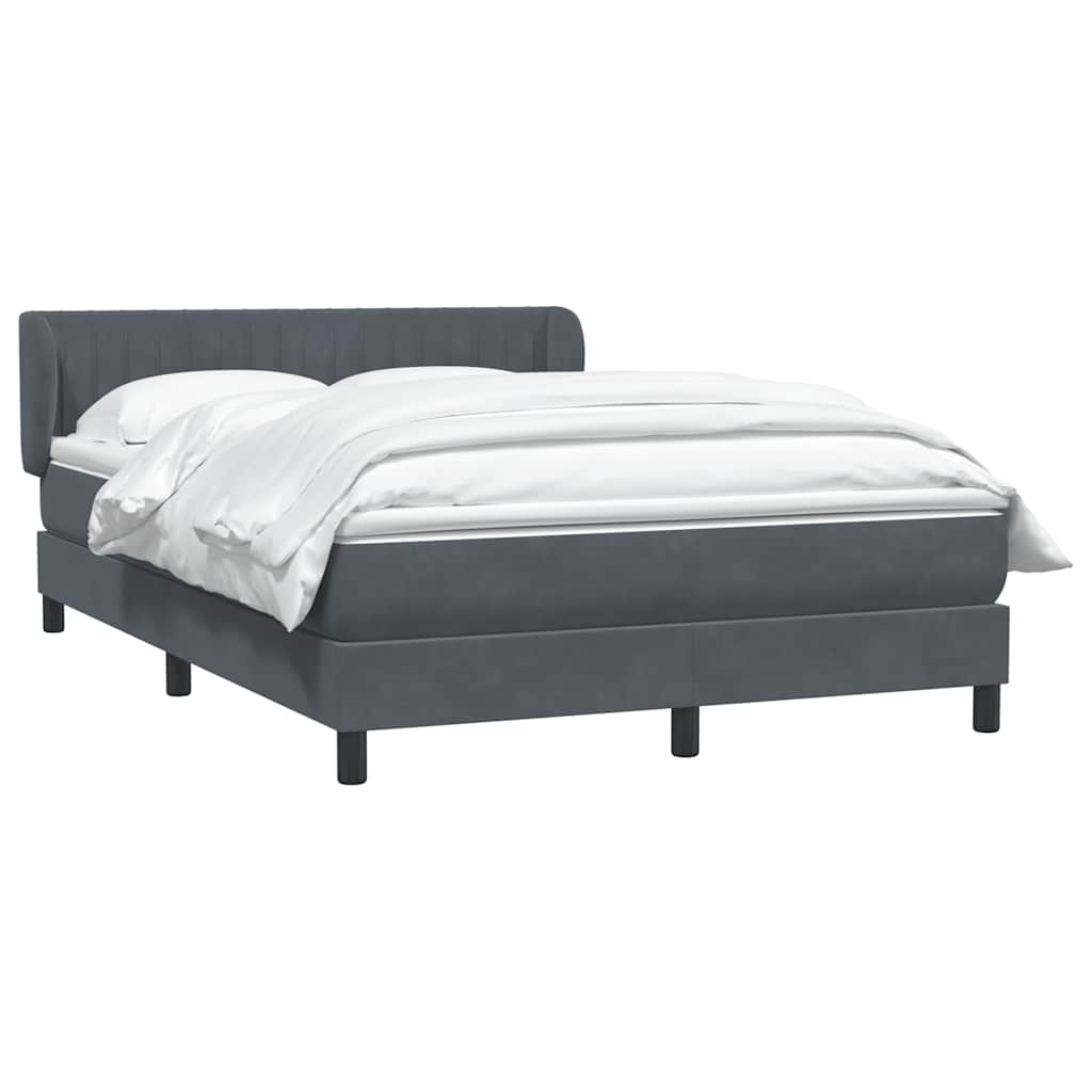 Boxspring met matras fluweel donkergrijs 160x220 cm – afbeelding 3