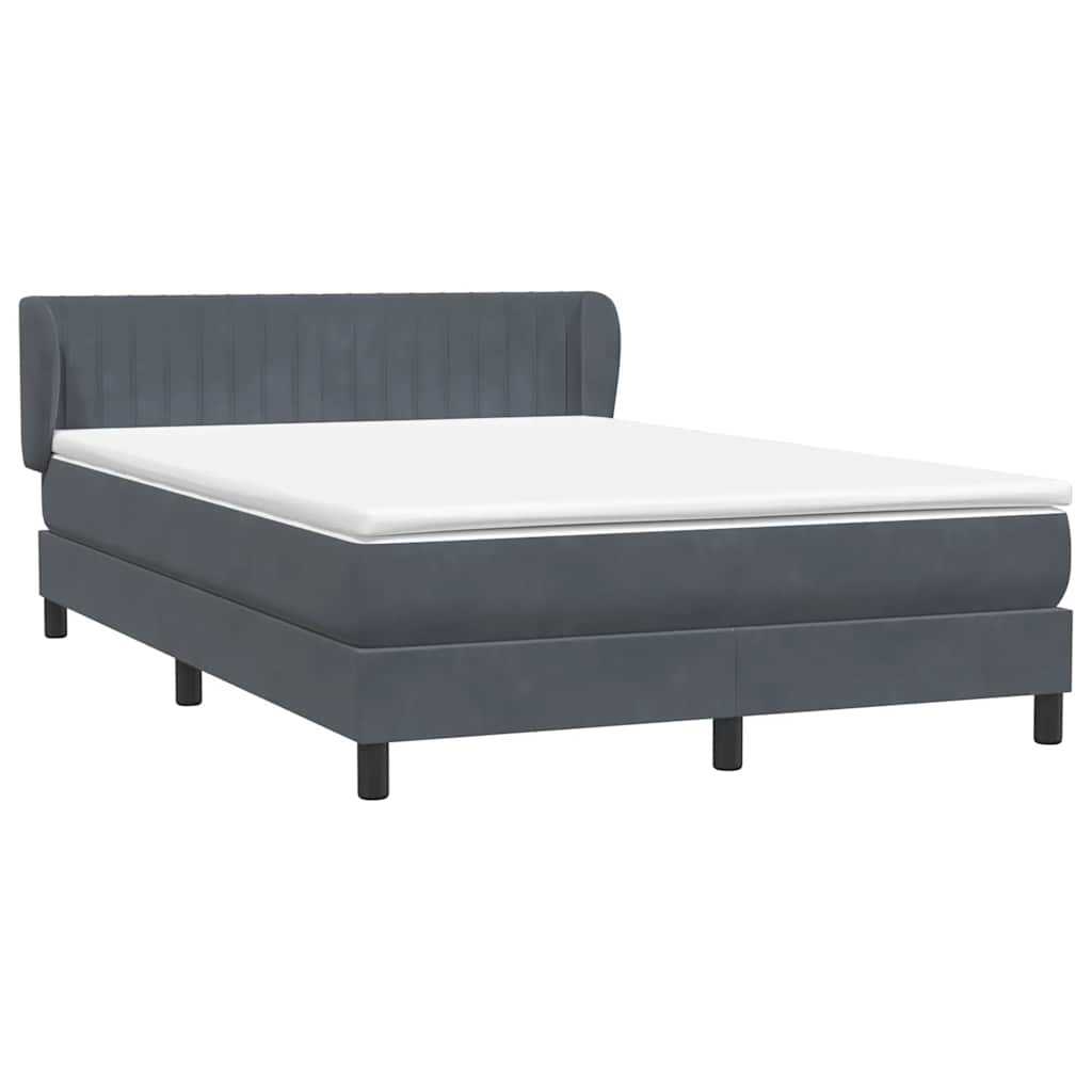 Boxspring met matras fluweel donkergrijs 160x220 cm – afbeelding 4