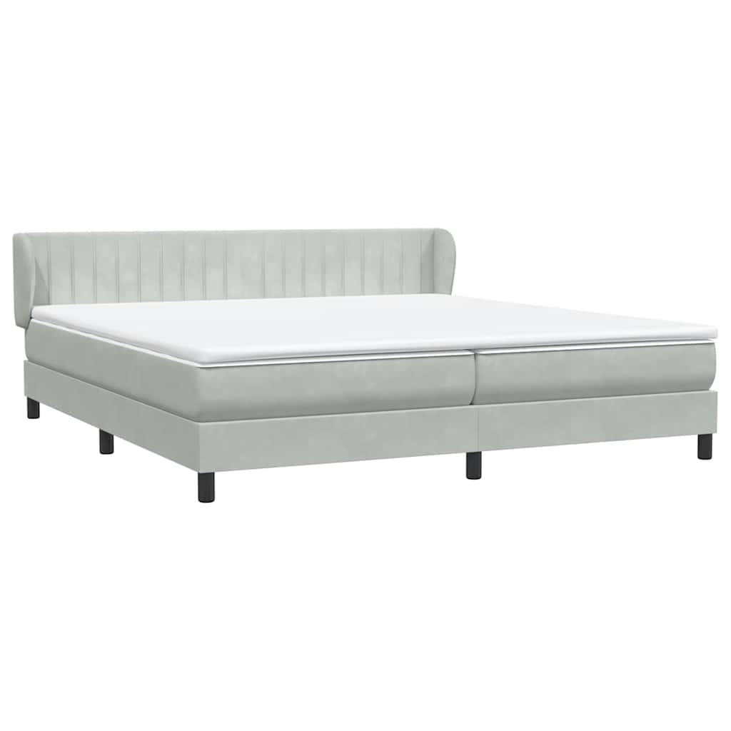 Boxspringbed met matrassen 180x220 cm fluweel lichtgrijs – afbeelding 4