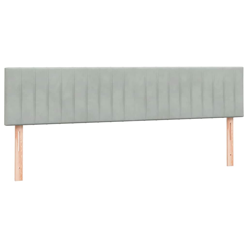 Boxspringbed met matrassen 180x220 cm fluweel lichtgrijs – afbeelding 7