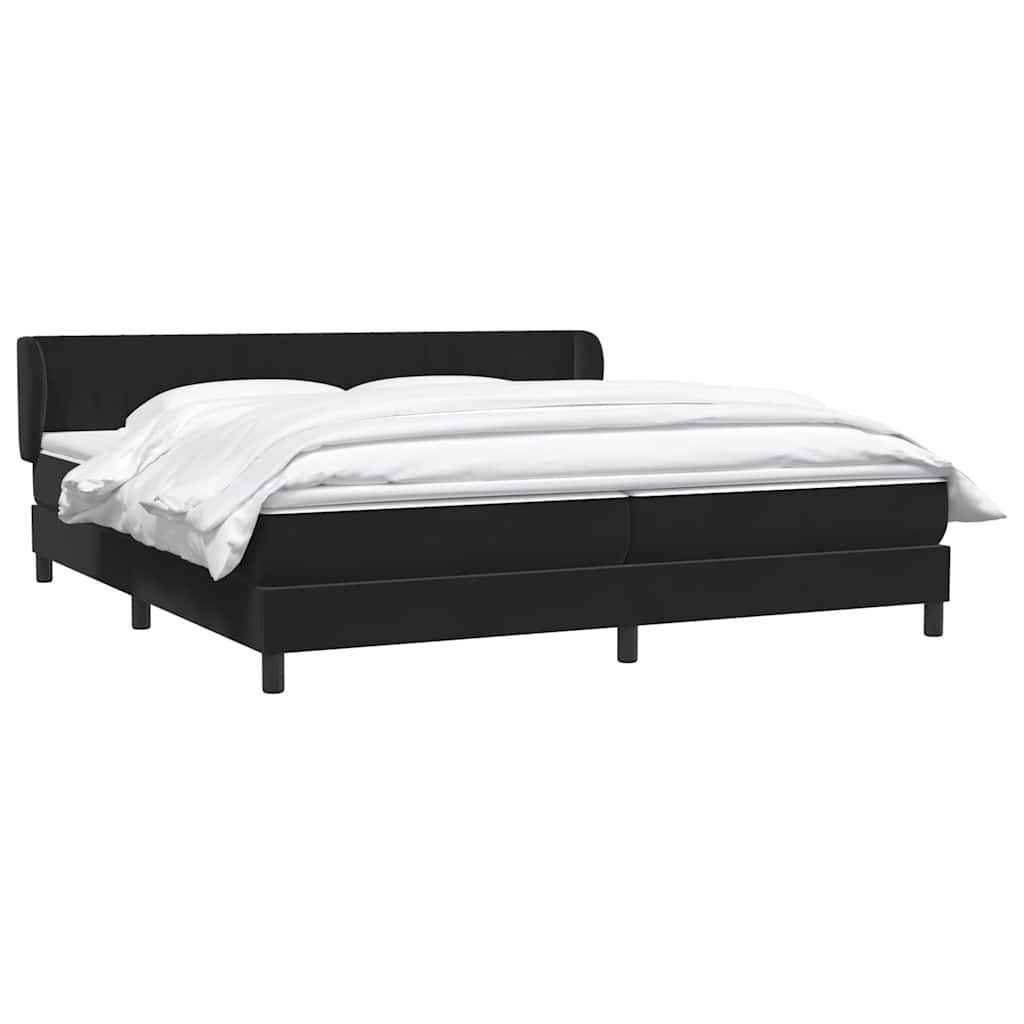 Boxspringbed met matrassen 200x220 cm fluweel zwart – afbeelding 3