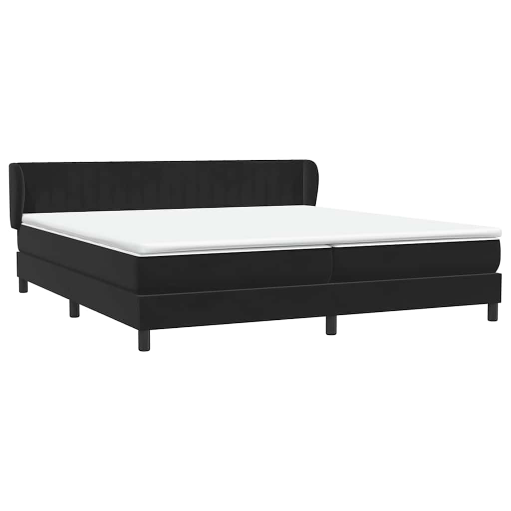 Boxspringbed met matrassen 200x220 cm fluweel zwart – afbeelding 4