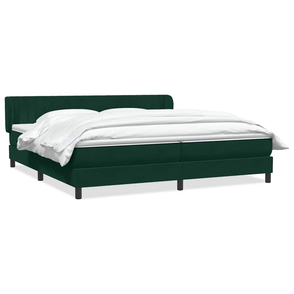 Boxspringbed met matrassen 200x220 cm fluweel donkergroen – afbeelding 2