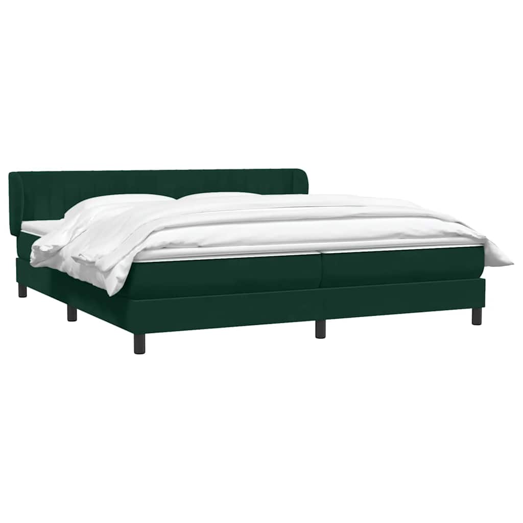 Boxspringbed met matrassen 200x220 cm fluweel donkergroen – afbeelding 3
