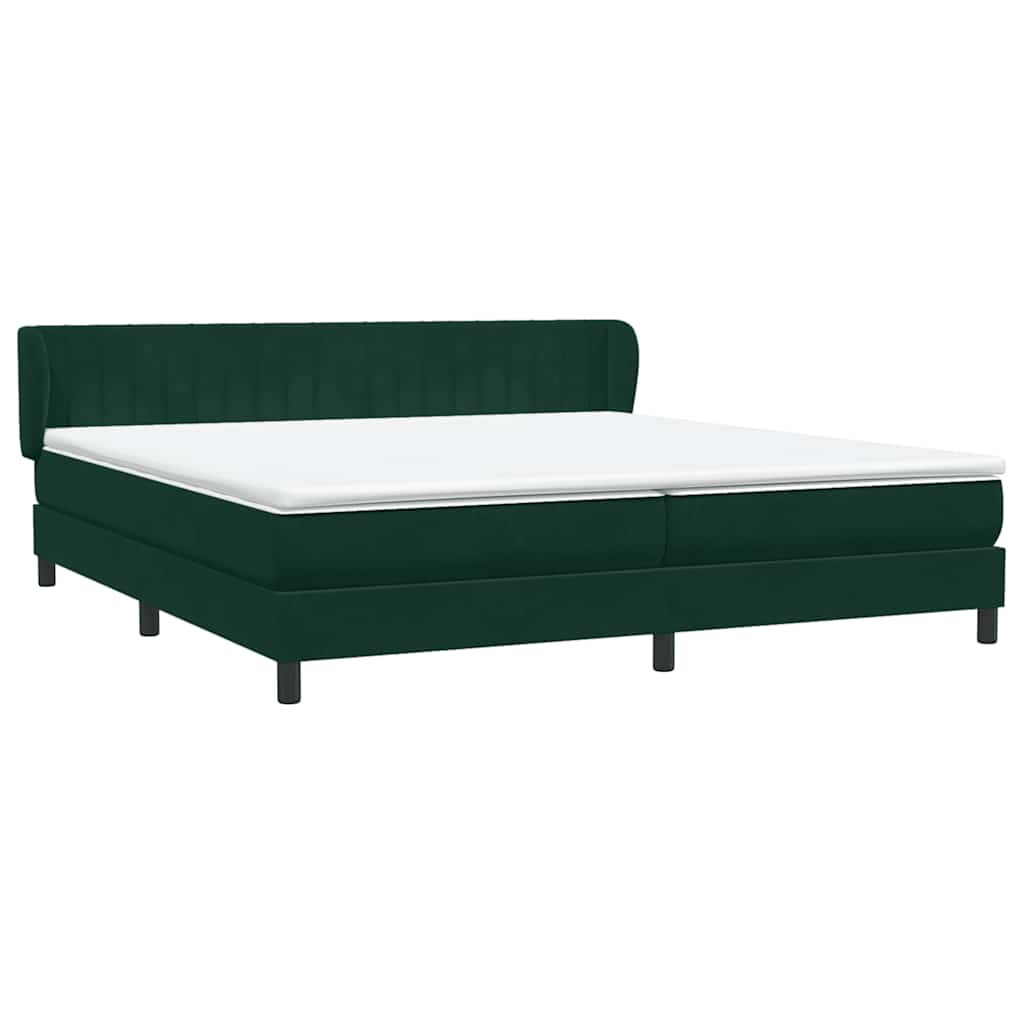 Boxspringbed met matrassen 200x220 cm fluweel donkergroen – afbeelding 4