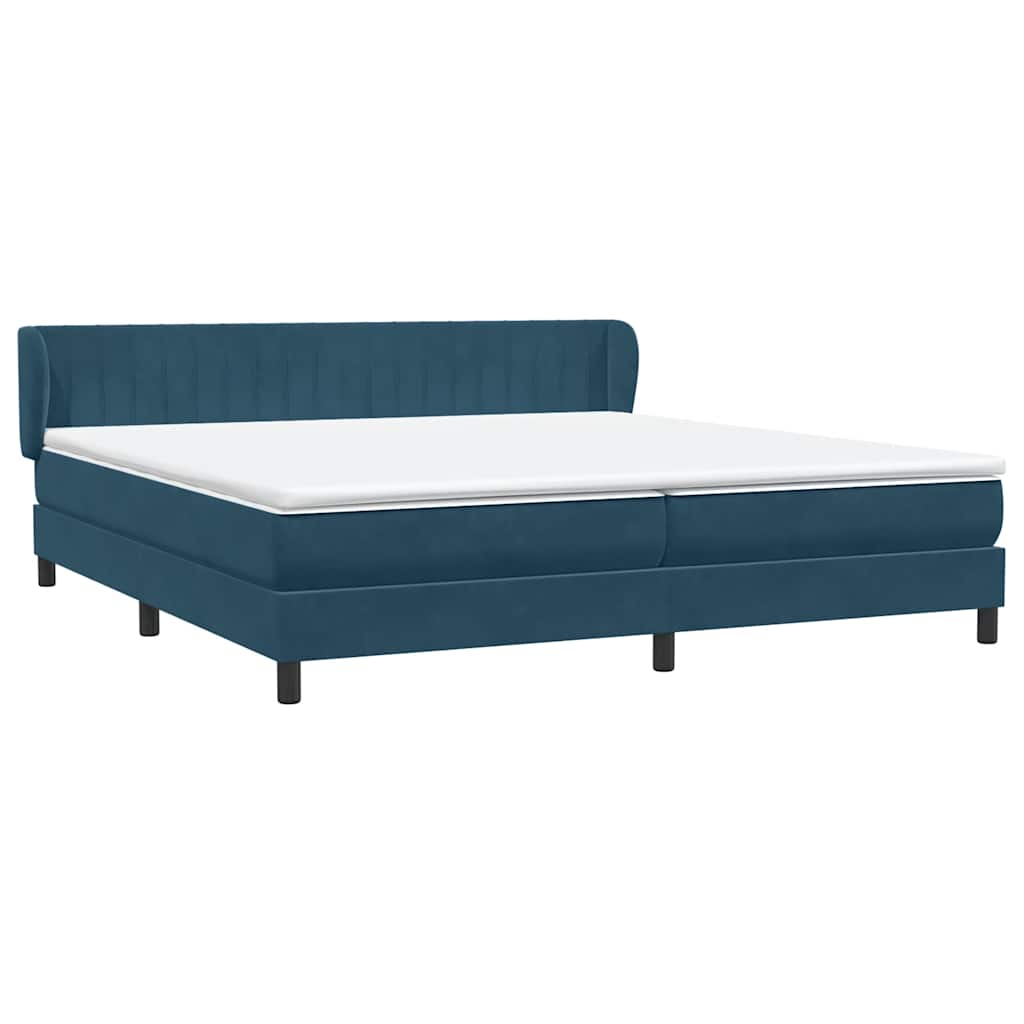 Boxspringbed met matrassen 200x220 cm fluweel donkerblauw – afbeelding 4