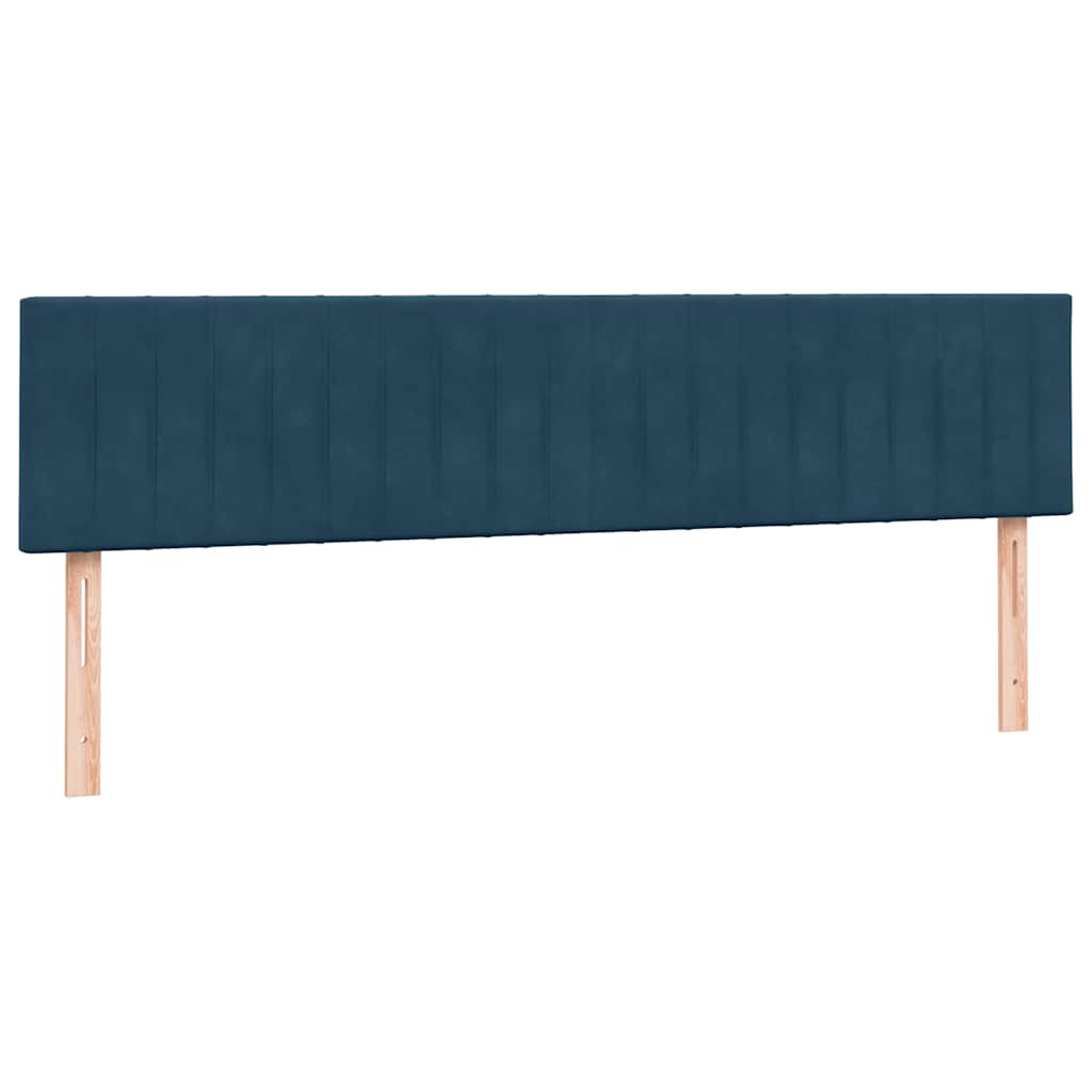 Boxspringbed met matrassen 200x220 cm fluweel donkerblauw – afbeelding 7
