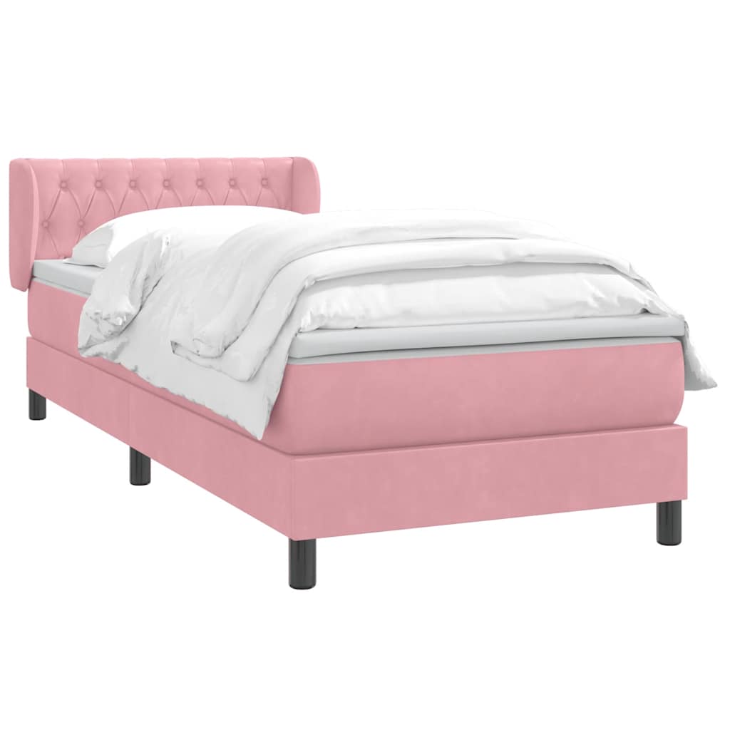 Boxspring met matras fluweel roze 80x210 cm – afbeelding 3