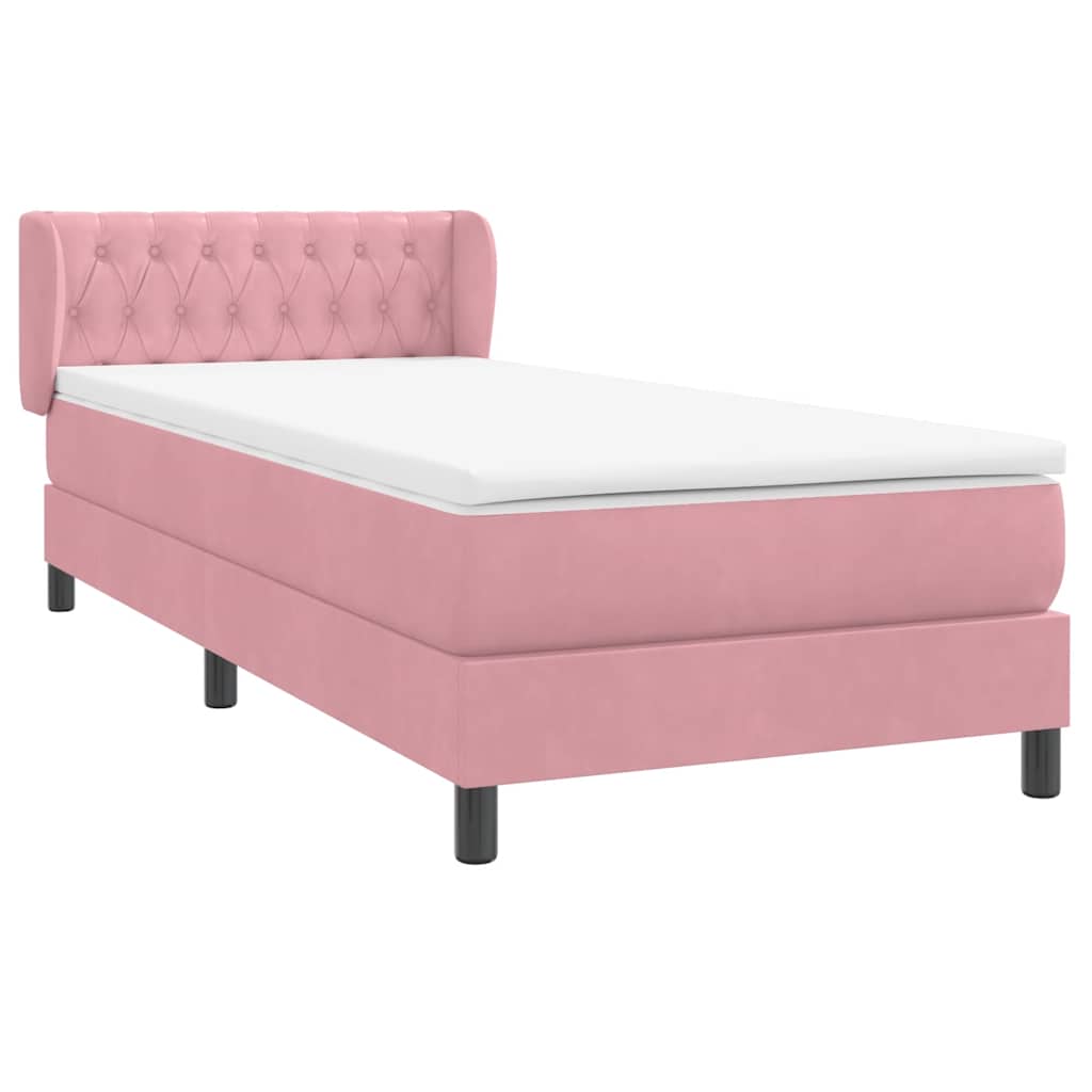 Boxspring met matras fluweel roze 80x210 cm – afbeelding 4