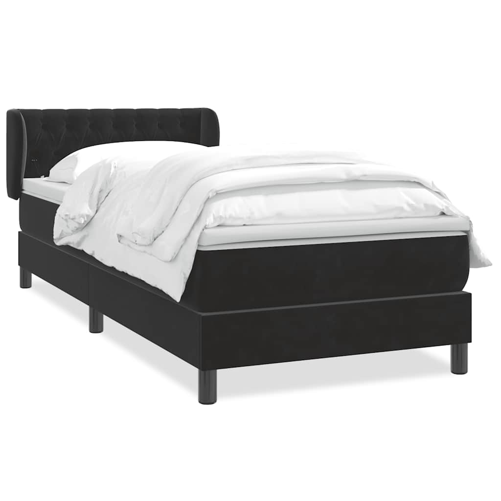 Boxspring met matras fluweel zwart 90x210 cm – afbeelding 2