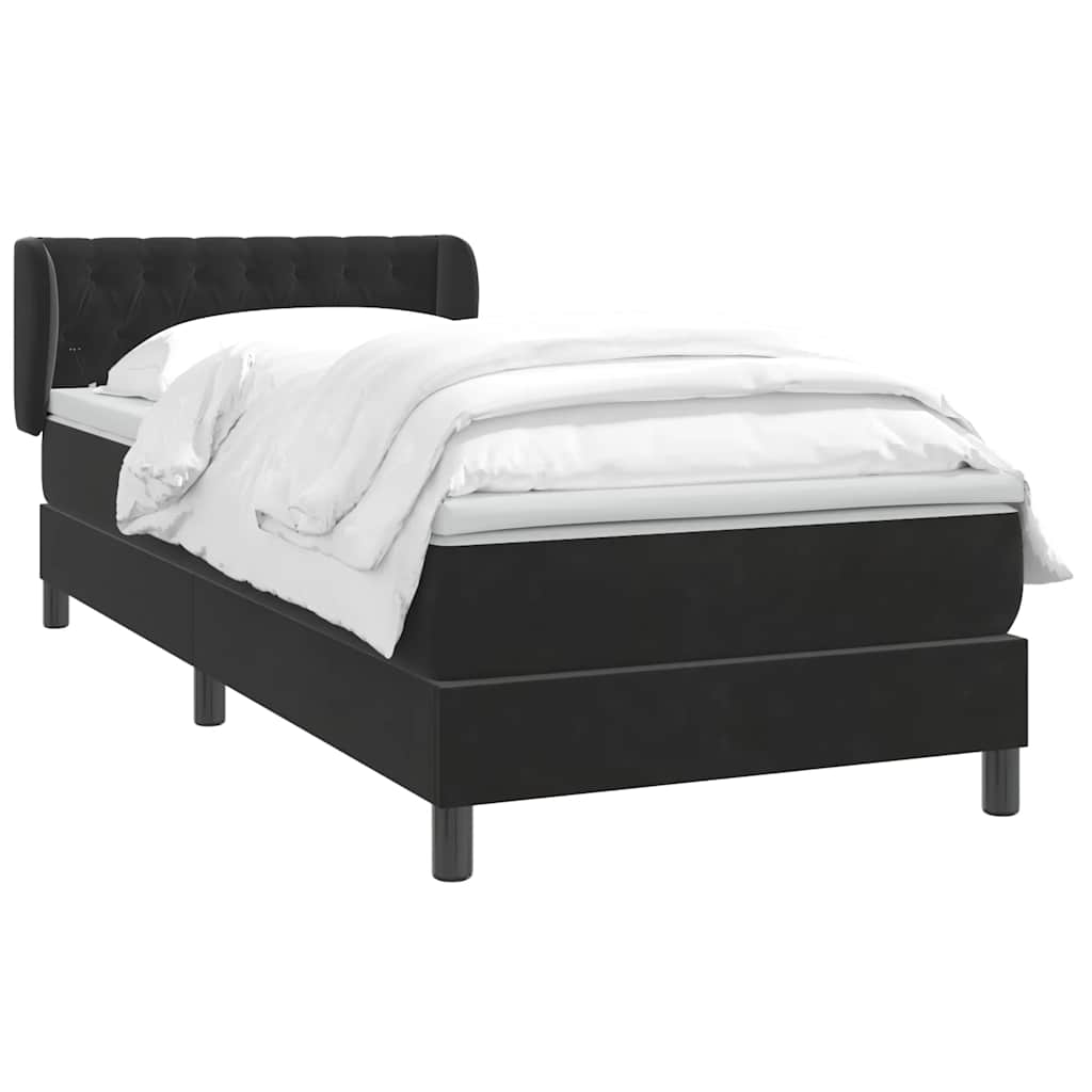 Boxspring met matras fluweel zwart 90x210 cm – afbeelding 3