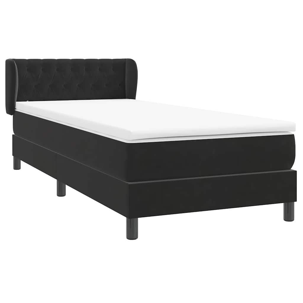 Boxspring met matras fluweel zwart 90x210 cm – afbeelding 4