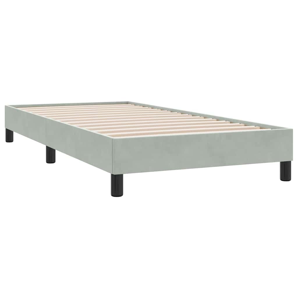 Boxspring met matras fluweel lichtgrijs 100x210 cm – afbeelding 5