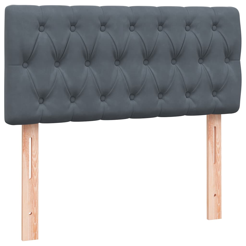 Boxspring met matras fluweel donkergrijs 100x210 cm – afbeelding 8