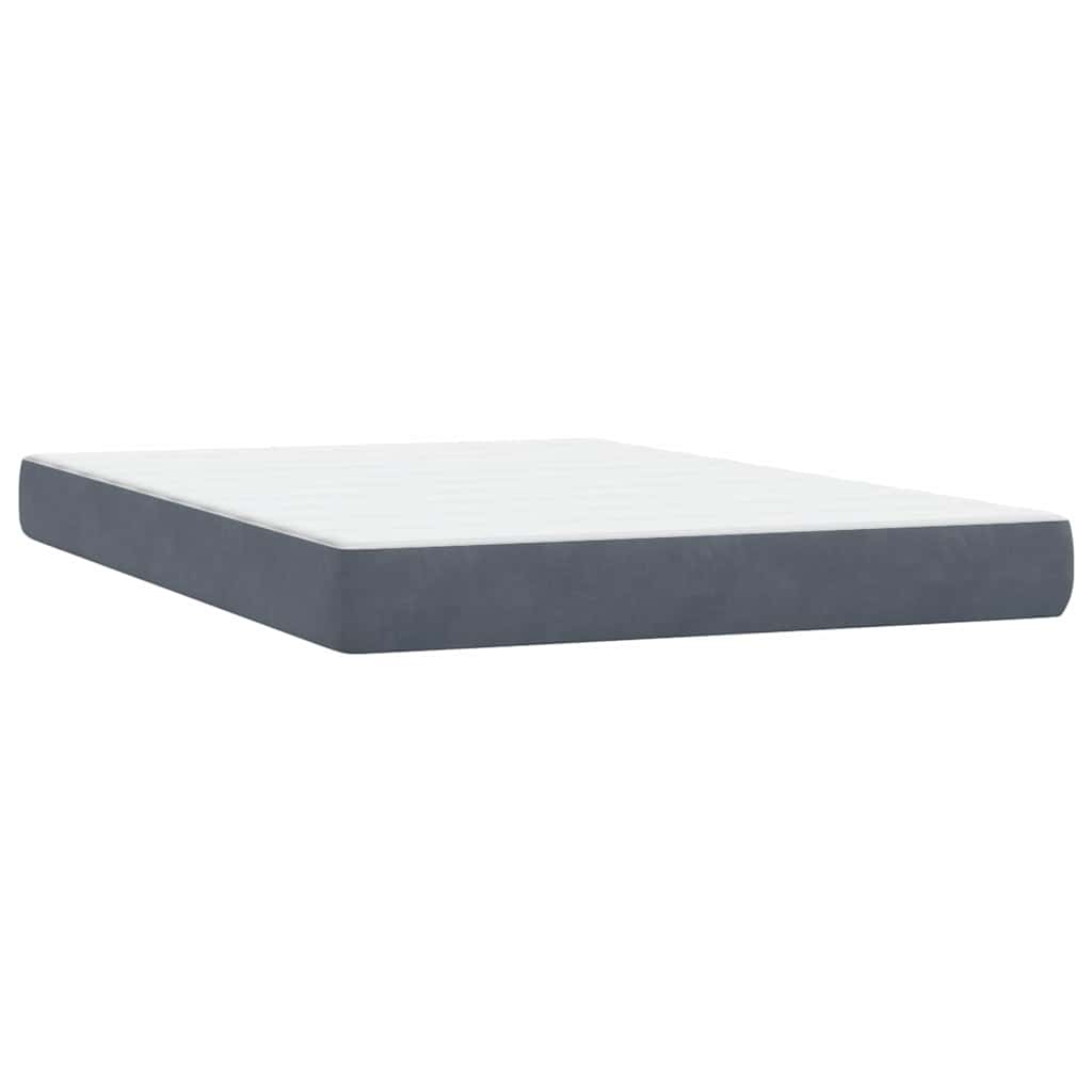 Boxspring met matras fluweel donkergrijs 140x210 cm – afbeelding 6