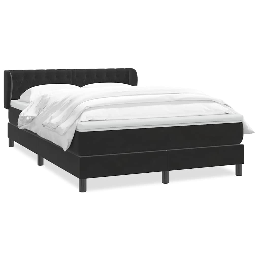 Boxspring met matras fluweel zwart 140x210 cm – afbeelding 2
