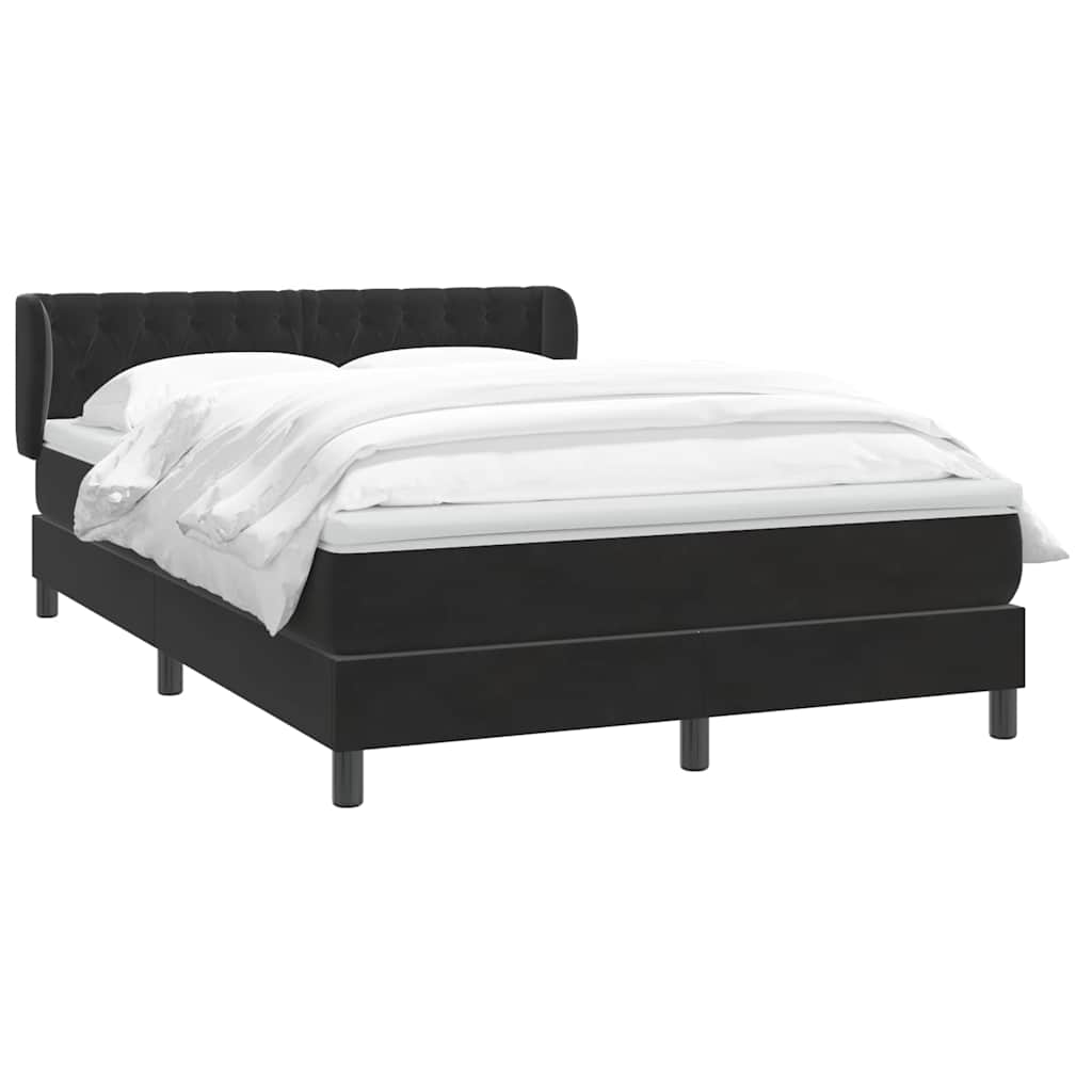 Boxspring met matras fluweel zwart 140x210 cm – afbeelding 3