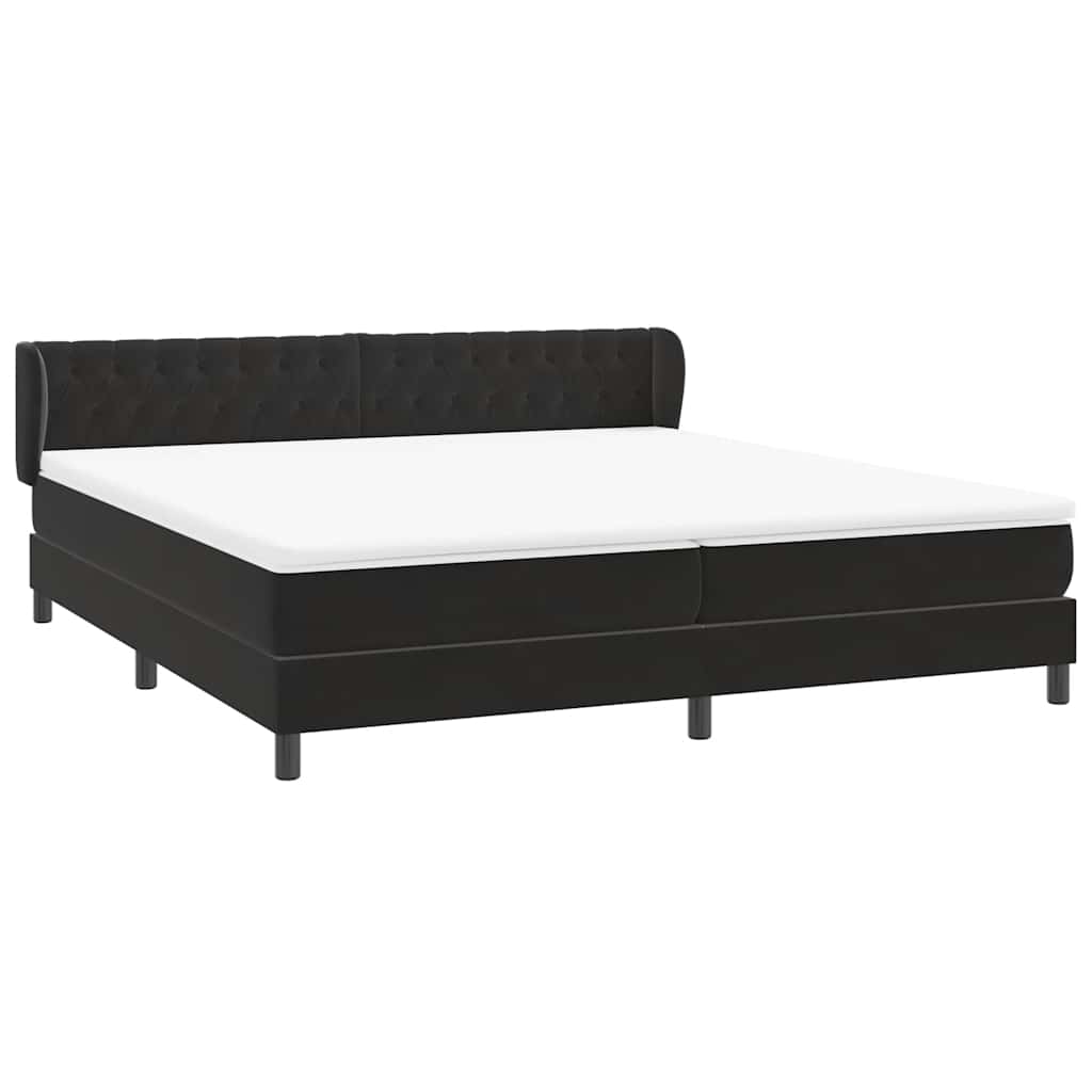 Boxspring met matrassen fluweel zwart 180x210 cm – afbeelding 4