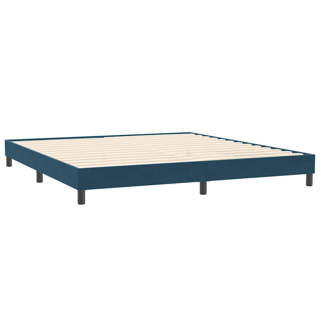 Boxspring met matrassen fluweel donkerblauw 180x210 cm – afbeelding 5