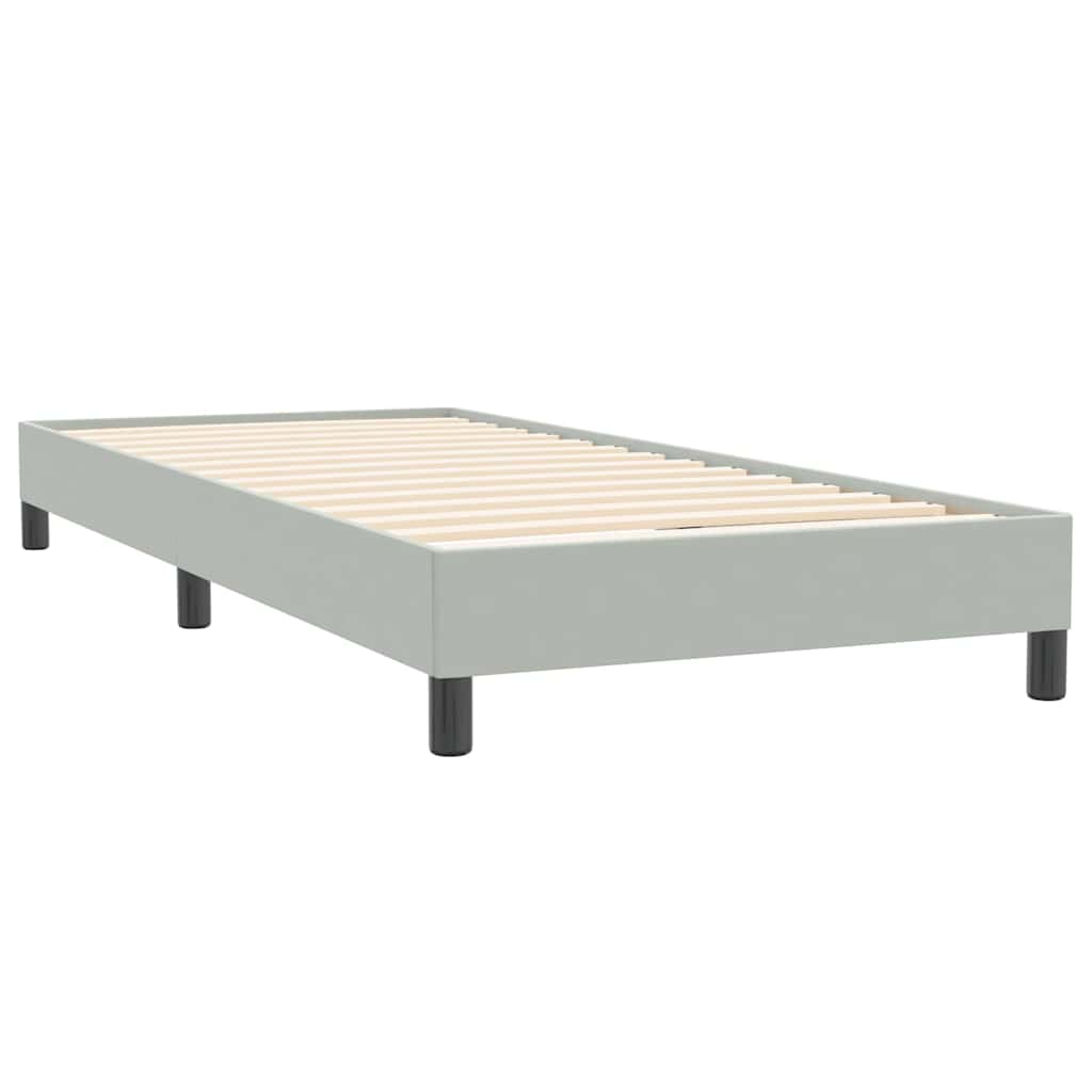 Boxspring met matras fluweel lichtgrijs 100x220 cm – afbeelding 5