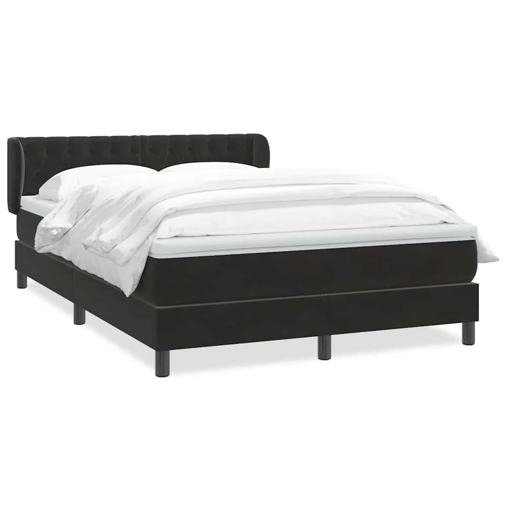 Boxspring met matras fluweel zwart 140x220 cm – afbeelding 2