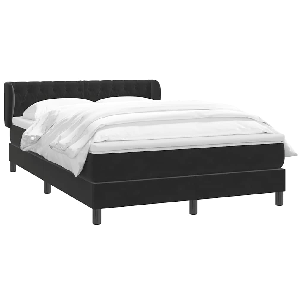 Boxspring met matras fluweel zwart 140x220 cm – afbeelding 3