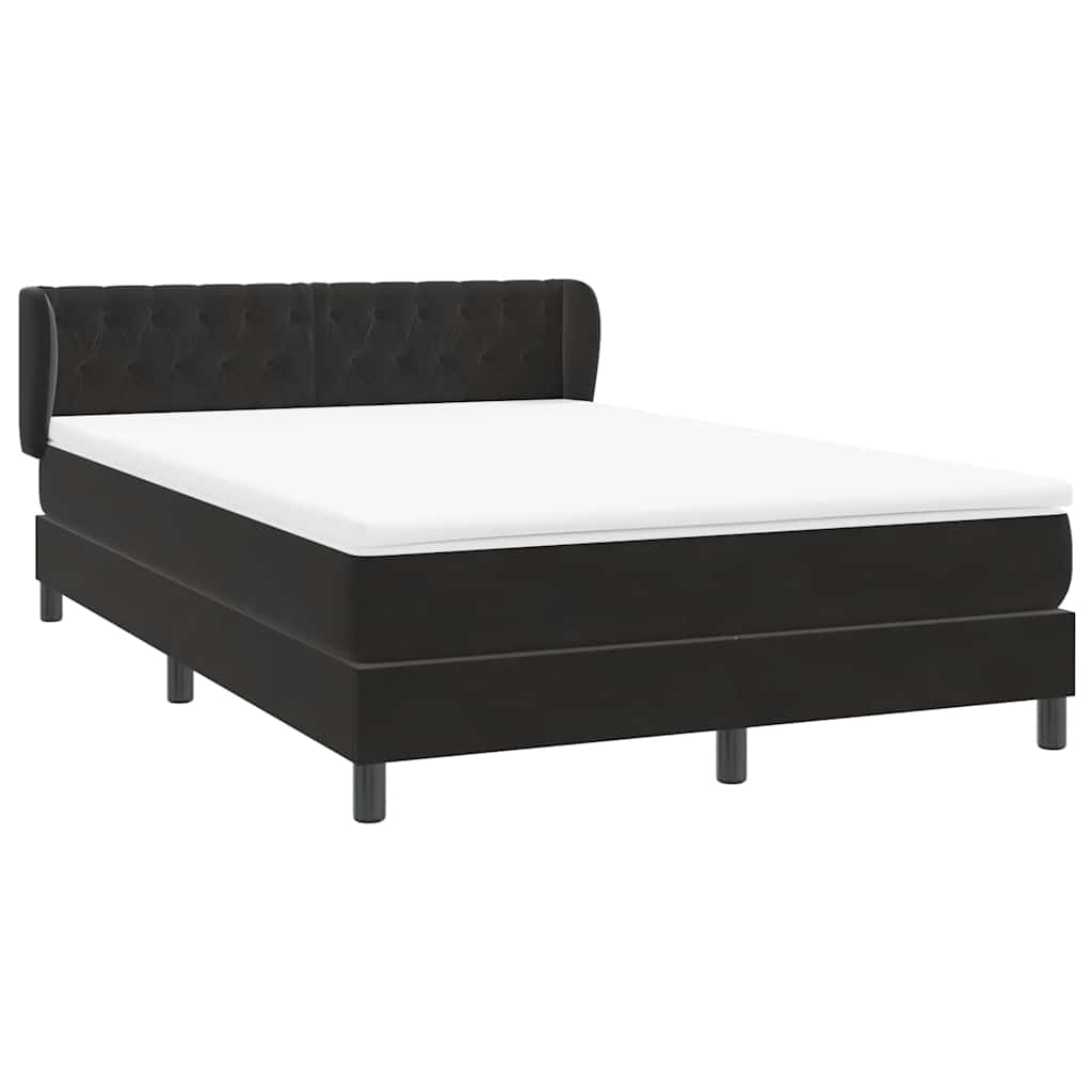 Boxspring met matras fluweel zwart 140x220 cm – afbeelding 4
