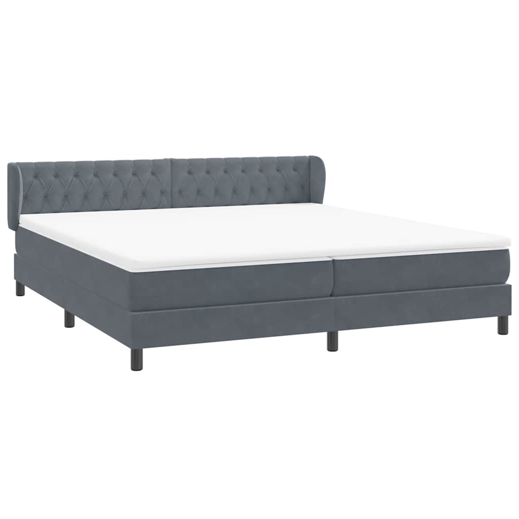 Boxspringbed met matrassen 180x220 cm fluweel donkergrijs – afbeelding 4