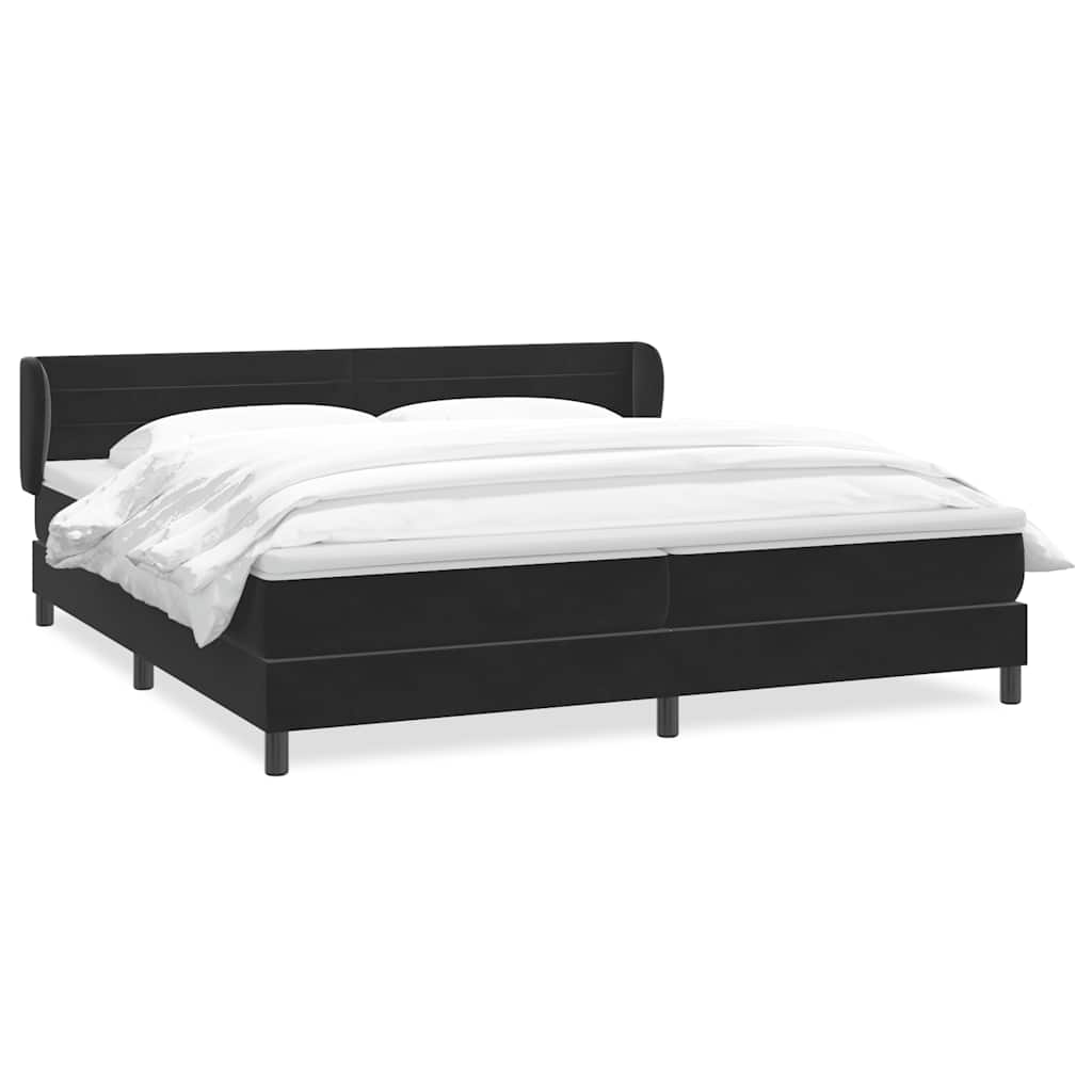 Boxspringbed met matrassen 180x220 cm fluweel zwart – afbeelding 2