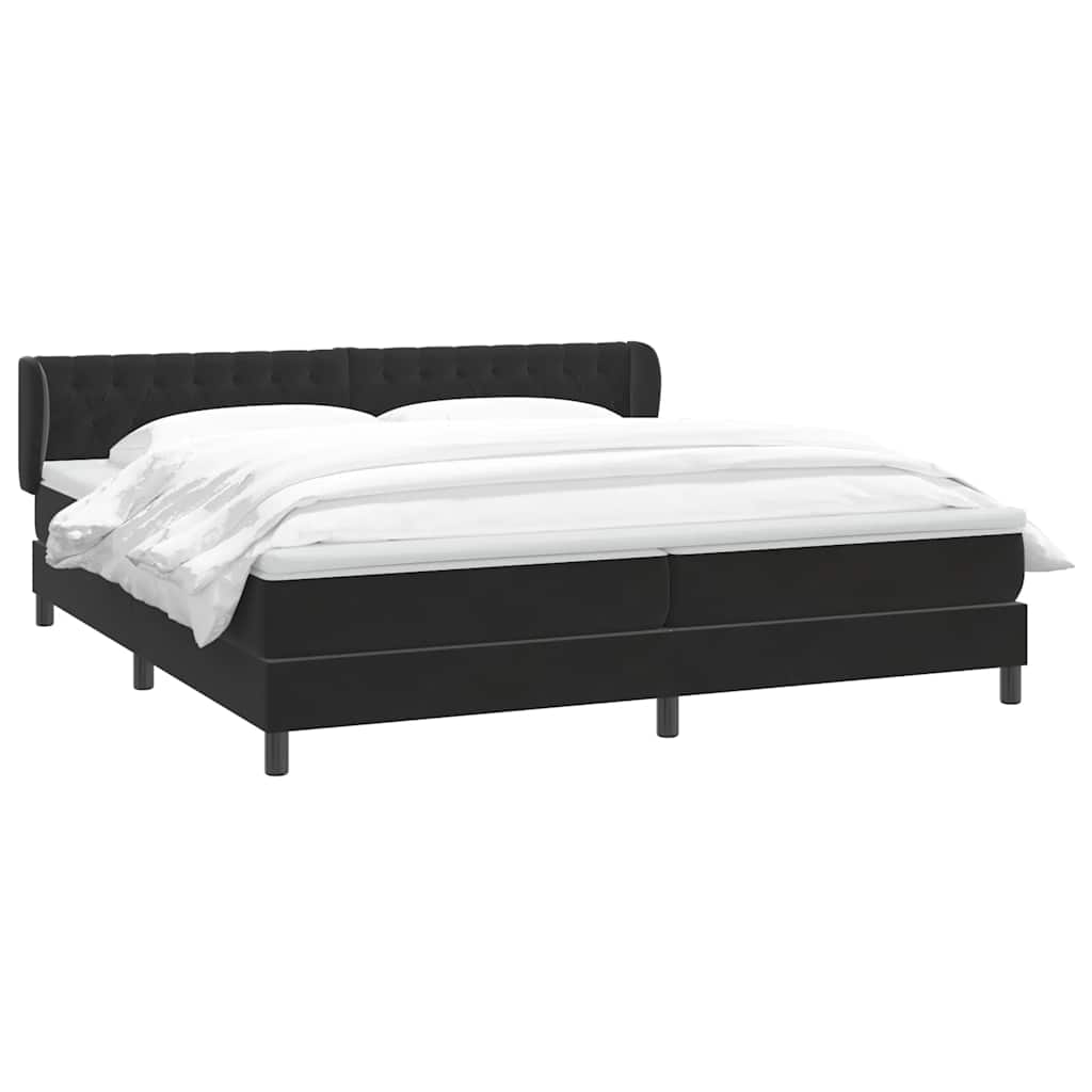 Boxspringbed met matrassen 180x220 cm fluweel zwart – afbeelding 3