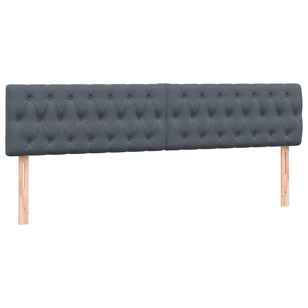 Bed boxspring met matrassen 200x220 cm fluweel donkergrijs – afbeelding 8