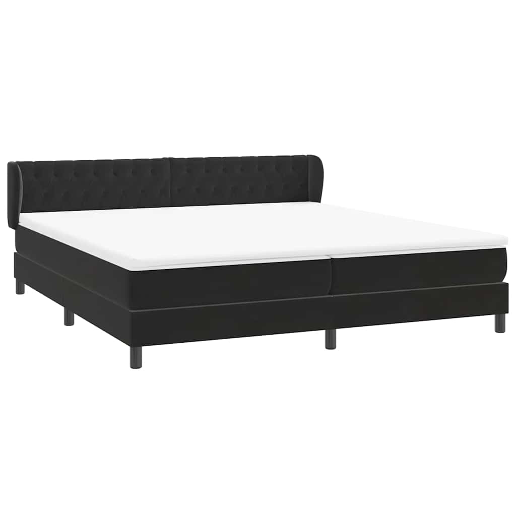 Boxspringbed met matrassen 200x220 cm fluweel zwart – afbeelding 4