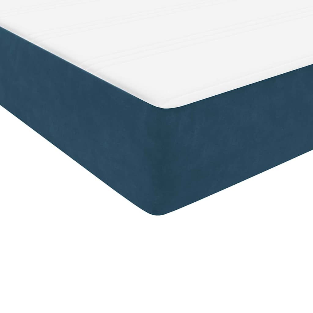 Boxspringbed met matrassen 200x220 cm fluweel donkerblauw – afbeelding 9