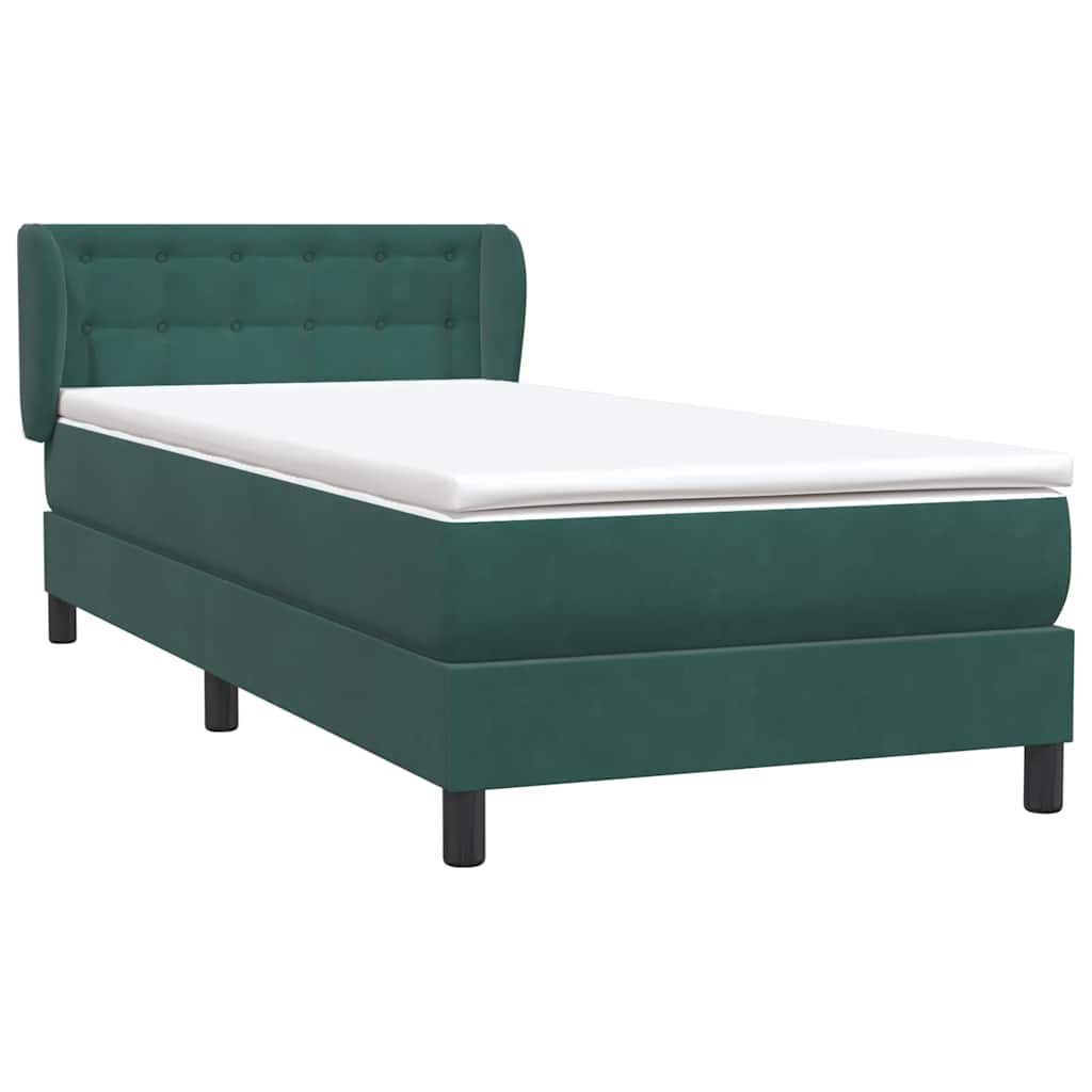 Boxspring met matras fluweel donkergroen 80x210 cm – afbeelding 4
