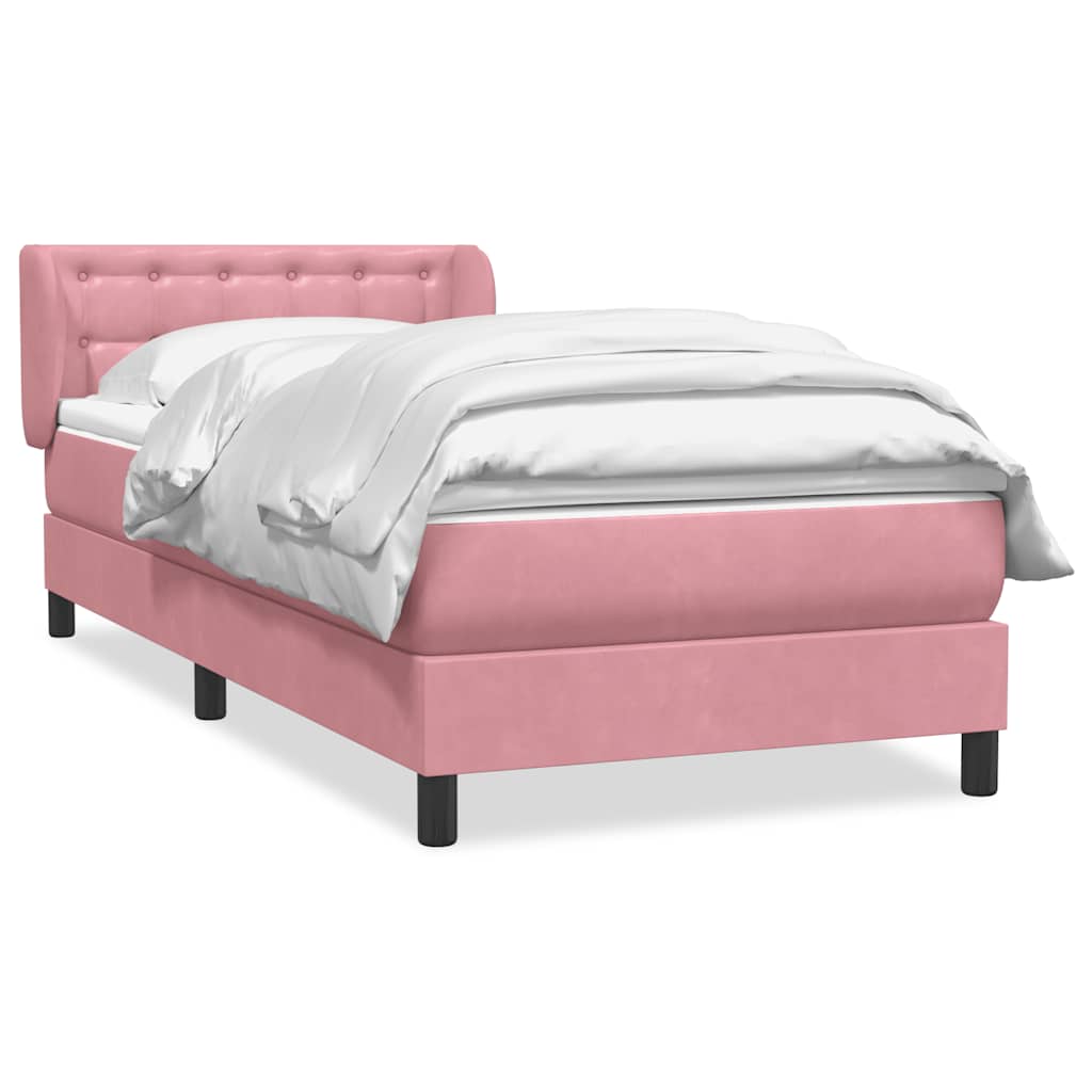 Boxspring met matras fluweel roze 80x210 cm – afbeelding 2
