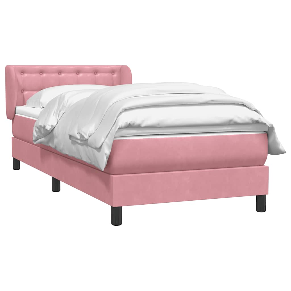 Boxspring met matras fluweel roze 80x210 cm – afbeelding 3
