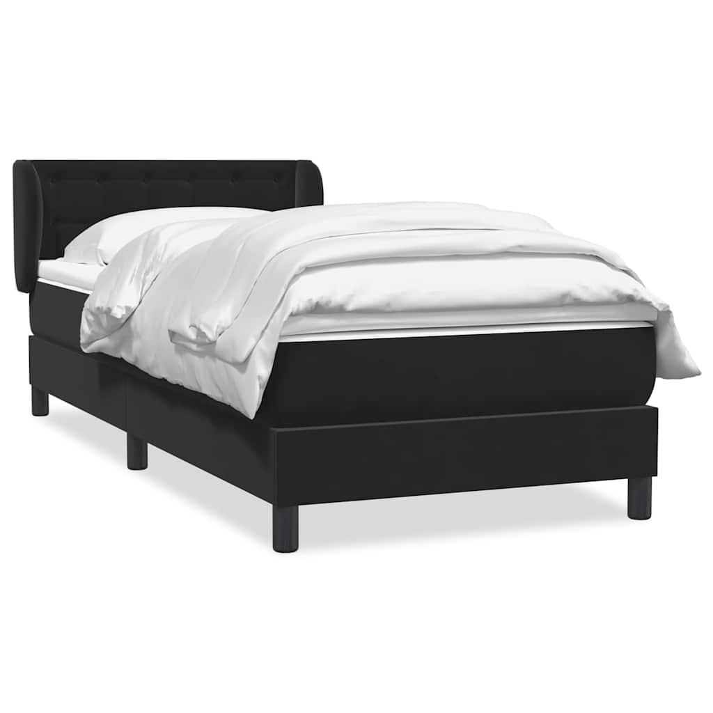 Boxspring met matras fluweel zwart 90x210 cm – afbeelding 2
