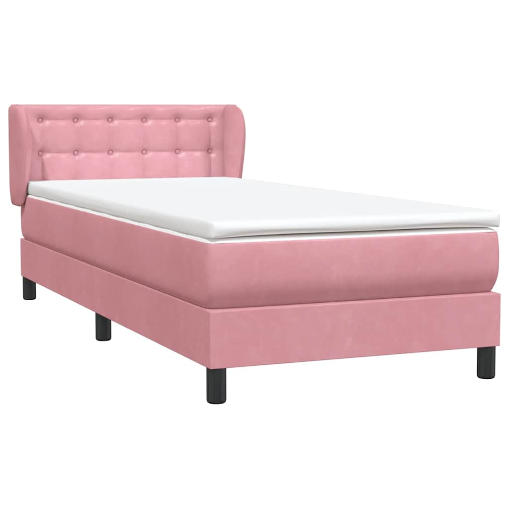 Boxspring met matras fluweel roze 90x210 cm – afbeelding 4