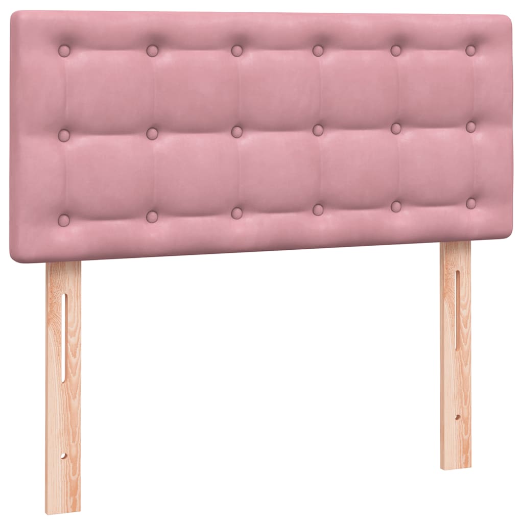 Boxspring met matras fluweel roze 90x210 cm – afbeelding 7