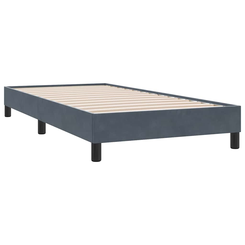 Boxspring met matras fluweel donkergrijs 100x210 cm – afbeelding 5