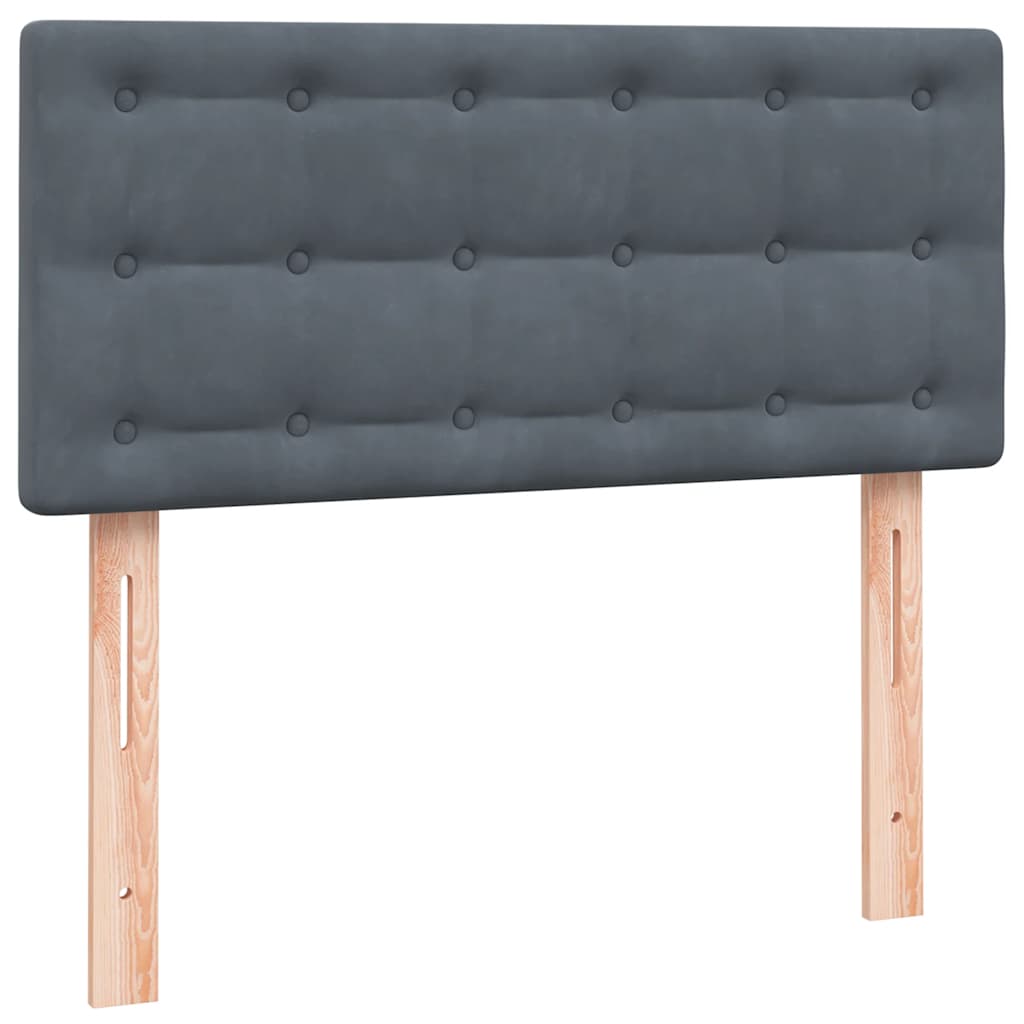 Boxspring met matras fluweel donkergrijs 100x210 cm – afbeelding 7