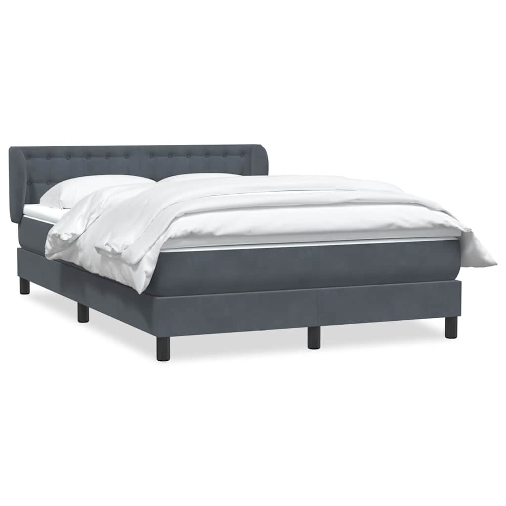 Boxspring met matras fluweel donkergrijs 140x210 cm – afbeelding 2