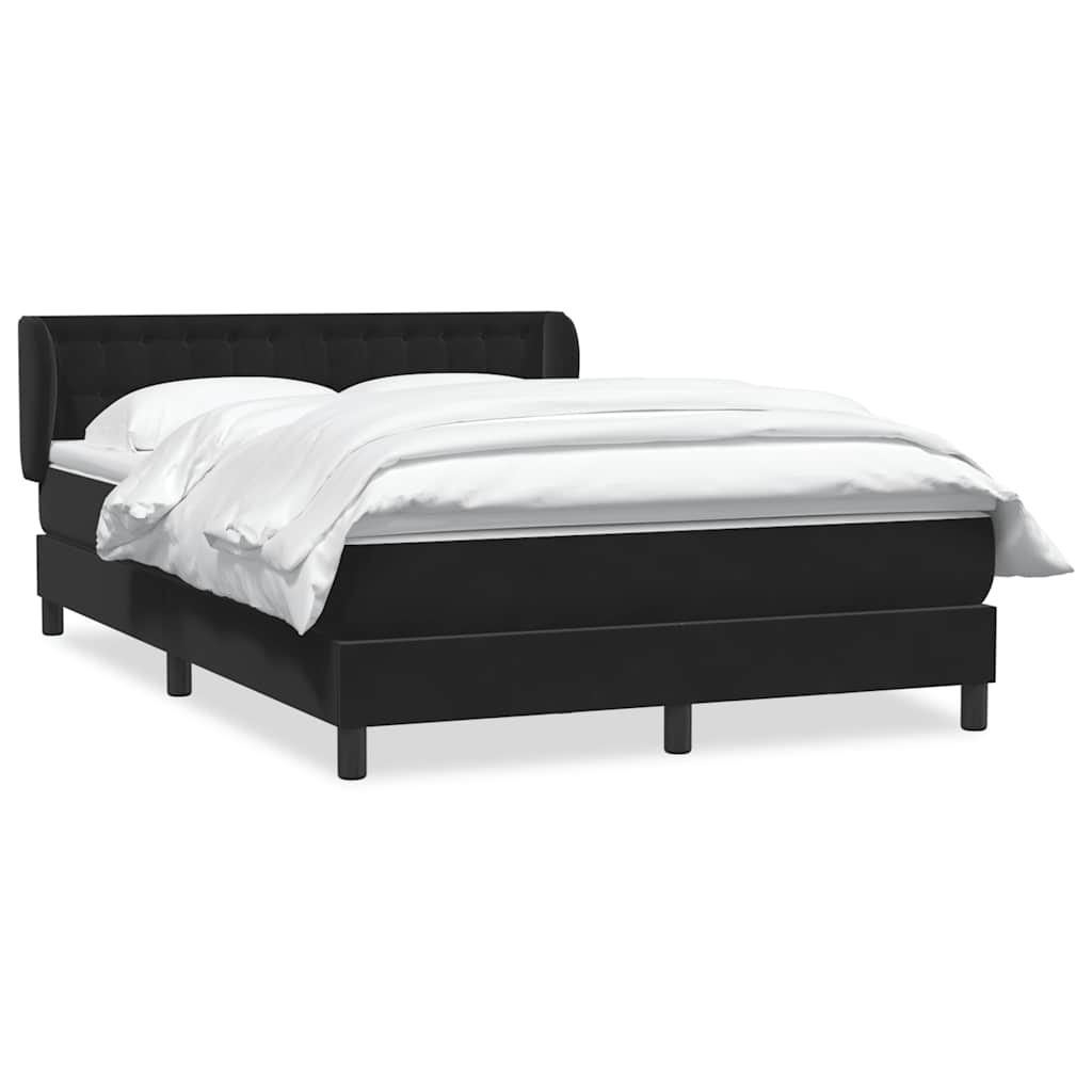 Boxspring met matras fluweel zwart 140x210 cm – afbeelding 2